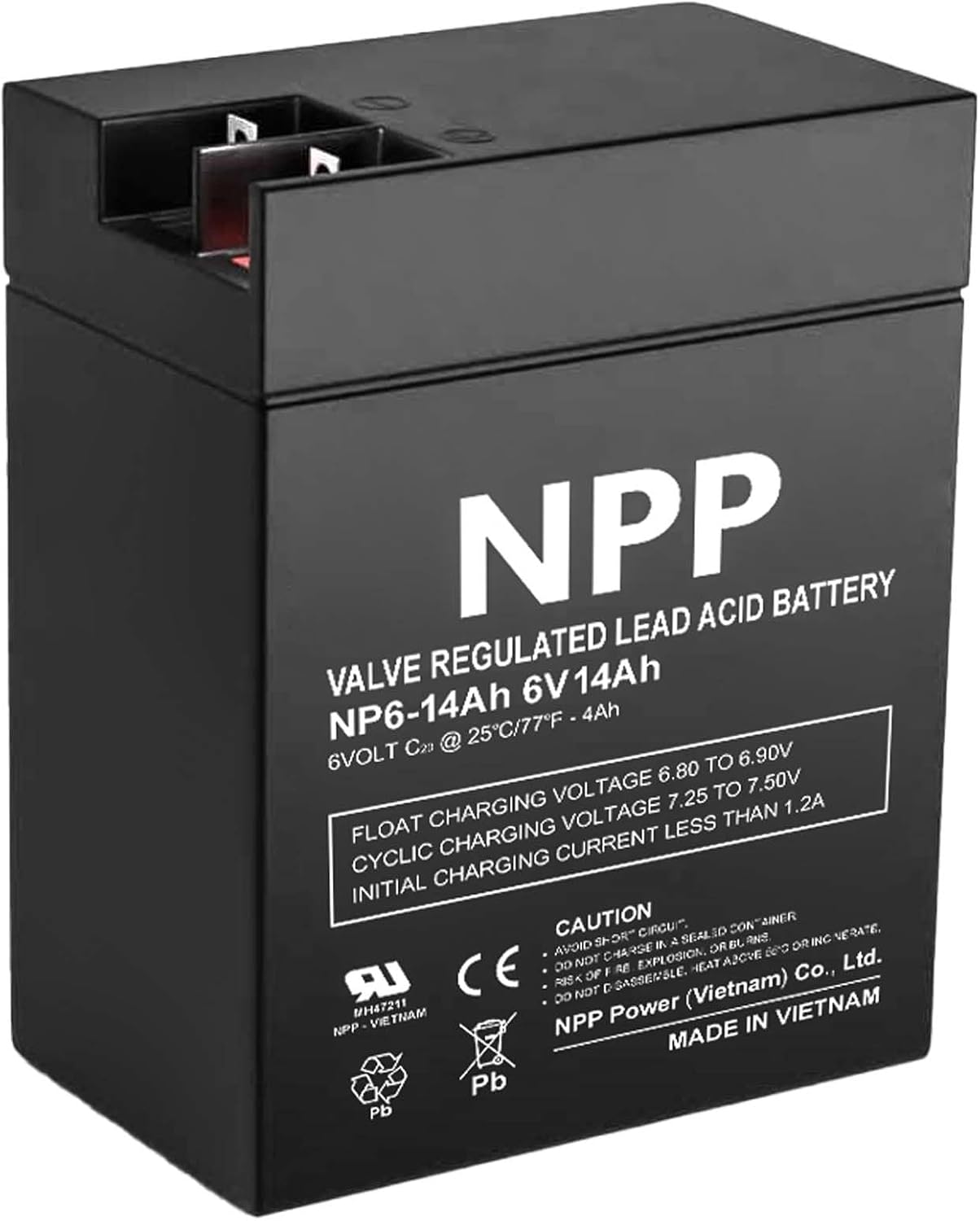 NPP NP6-14Ah 6V 14 Ah Rechargeable Sealed Lead Acid Battery for Parmak 901 & Magnum Solar Park & Teledyne B8-6 Emergency Lighting