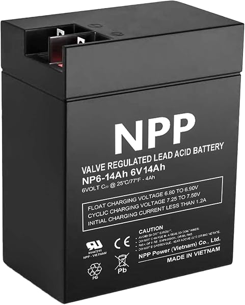 NPP NP6-14Ah (2 Pcs) 6V 14 Ah Rechargeable Sealed Lead Acid Battery for…