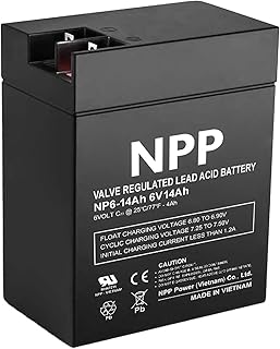 NPP NP6-14Ah 6V 14 Ah Rechargeable Sealed Lead Acid Battery for Parmak 901 & Magnum Solar Park & Teledyne B8-6 Emergency Lighting