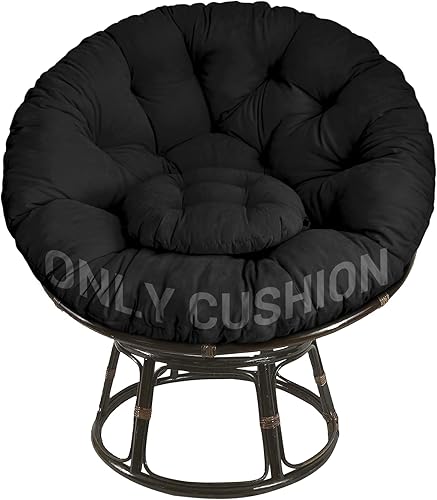 Papasan - Cojín para silla, cojín Papasan para exteriores con lazos (paquete de 2), solo cojín Papasan, se adapta a sillas Papasan de 44 o 48