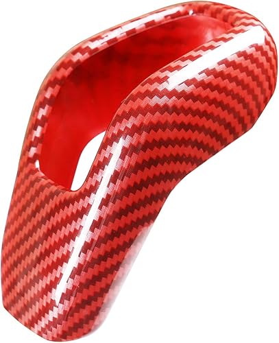 Miniatura 5 de YIWANG Fibra de carbono roja para Land Rover Range Rover Sport 2018-2020 ABS Plastic Gear Shift Head Cover Trim Car Accesorio