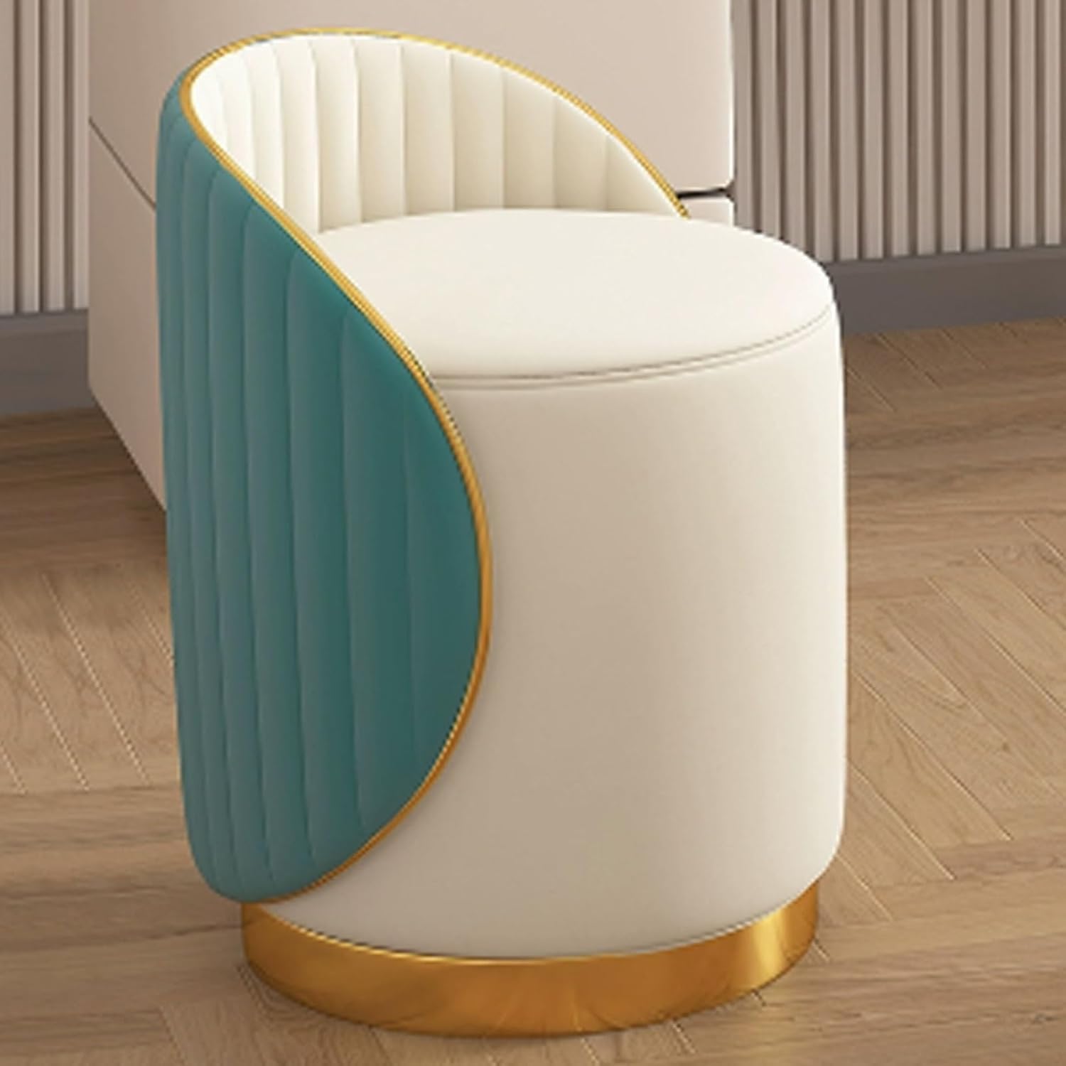 Silla giratoria 360 para taburete de maquillaje con asiento otomano