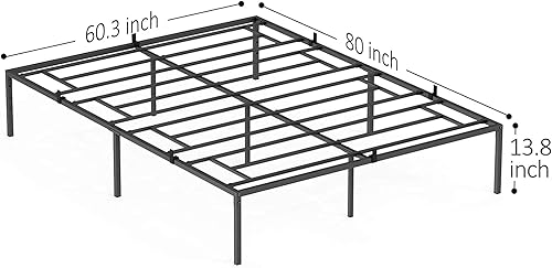 Miniatura 2 de Base de cama Queen con almacenamiento de plataforma de metal de 13 pulgadas con soporte de listones de acero, no necesita somier, marco de cama
