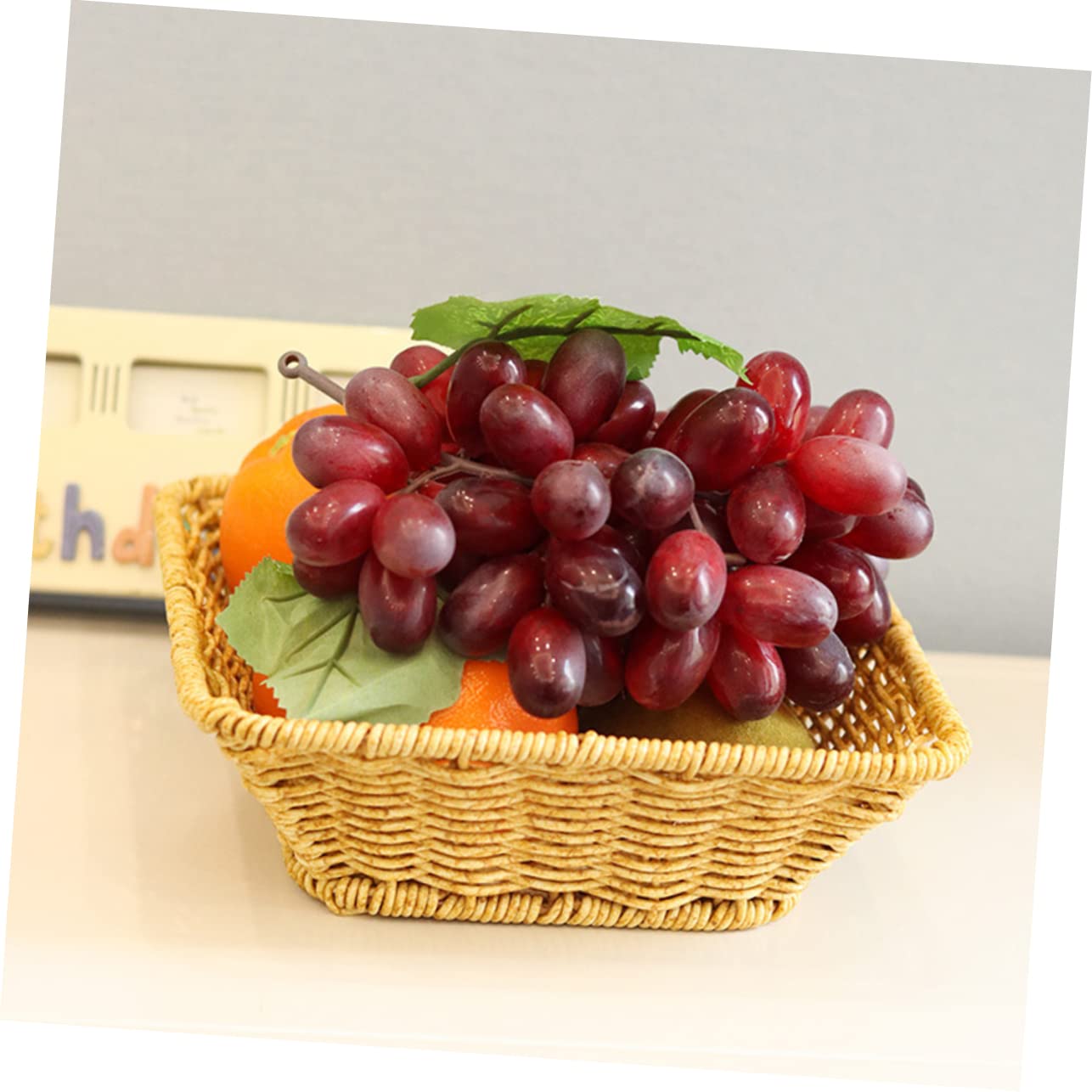 GRIRIW Woven Fruit Basket Woven Storage Baskets Woven Fruits Basket Laundry Baskets Rattan Storage Basket Kid Laundry Basket Fruit Storage Baskets Basket for Toys Pp Khaki re-usable