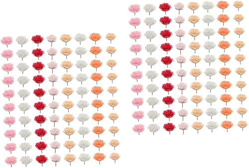 MAGICLULU 4 Sets Flower Pin Office Supplies Office Supply Photo Wall Decoration Stationery Decoration Work Desk Decor Office Desk Decorations Daisy