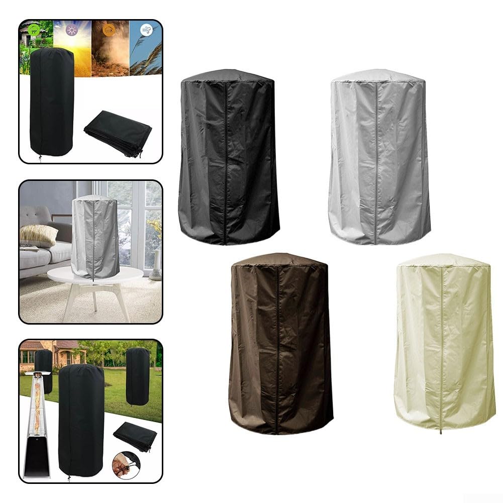 EasyByMall 61 x 96,5 cm 190T strapazierfähige Abdeckung für Gartenheizung, Boiler, Heizung, Gartenheizung, inkl. Aufbewahrungstasche, Beige