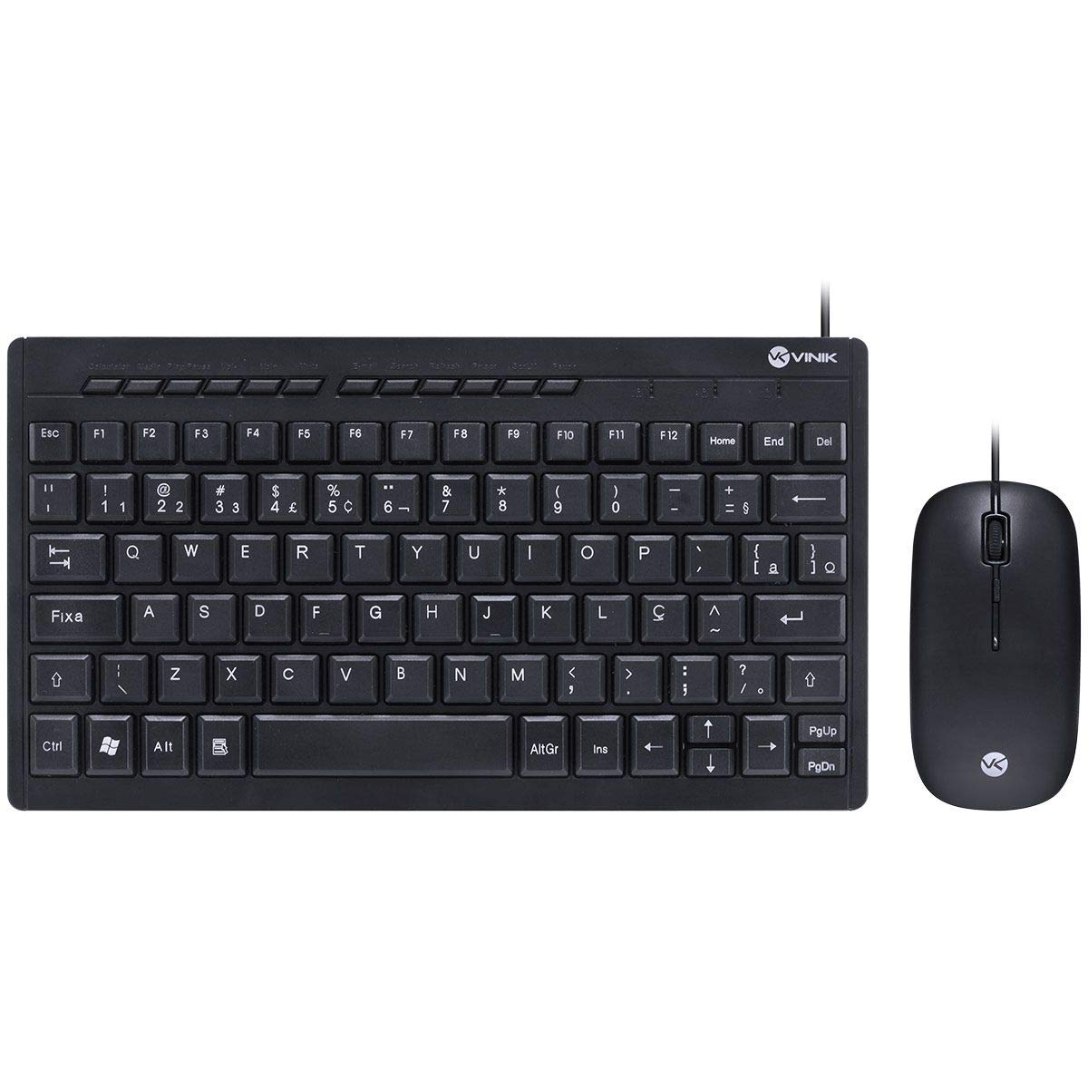 AT-mini ブラック TECLADO MINI CHOCOLATE E MOUSE USB CORP FLAT ABNT2/1200DPI CABO