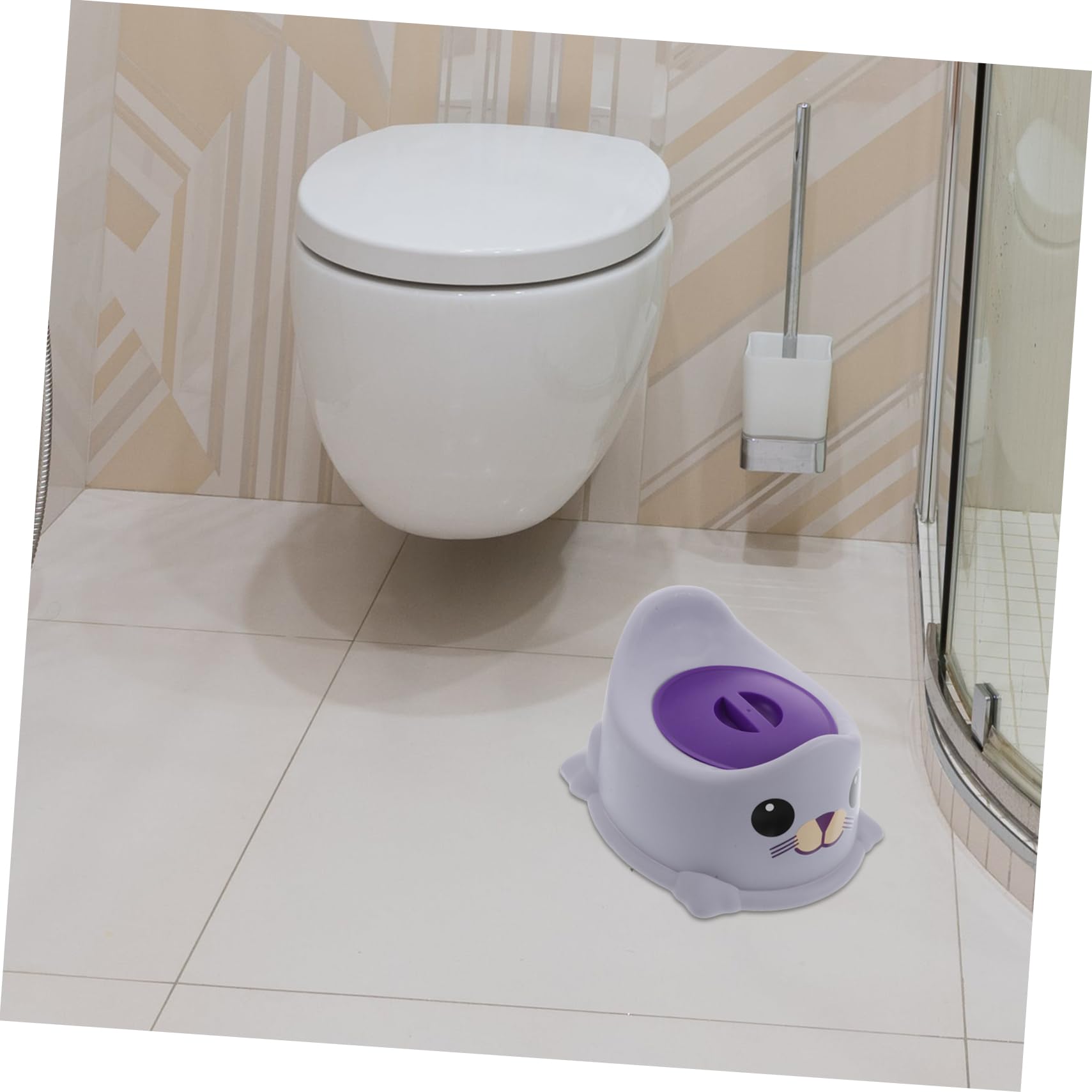 FRCOLOR Asiento de Inodoro Portátil para Niños con Diseño Adorable de Animales, con Respaldo, Tapa Removible y Patas Ajustables, Adecuado para Entrenamiento en Casa y Viajes