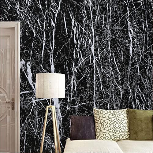 Image of Bohemian Self Adhesive Waterproof Wallpaper for Kitchen Living Room Bed Room Furniture Makeover Cabinet Shelf Liner Tile Pattern Removable Contact Paper(Black Marble (45X300 CM)