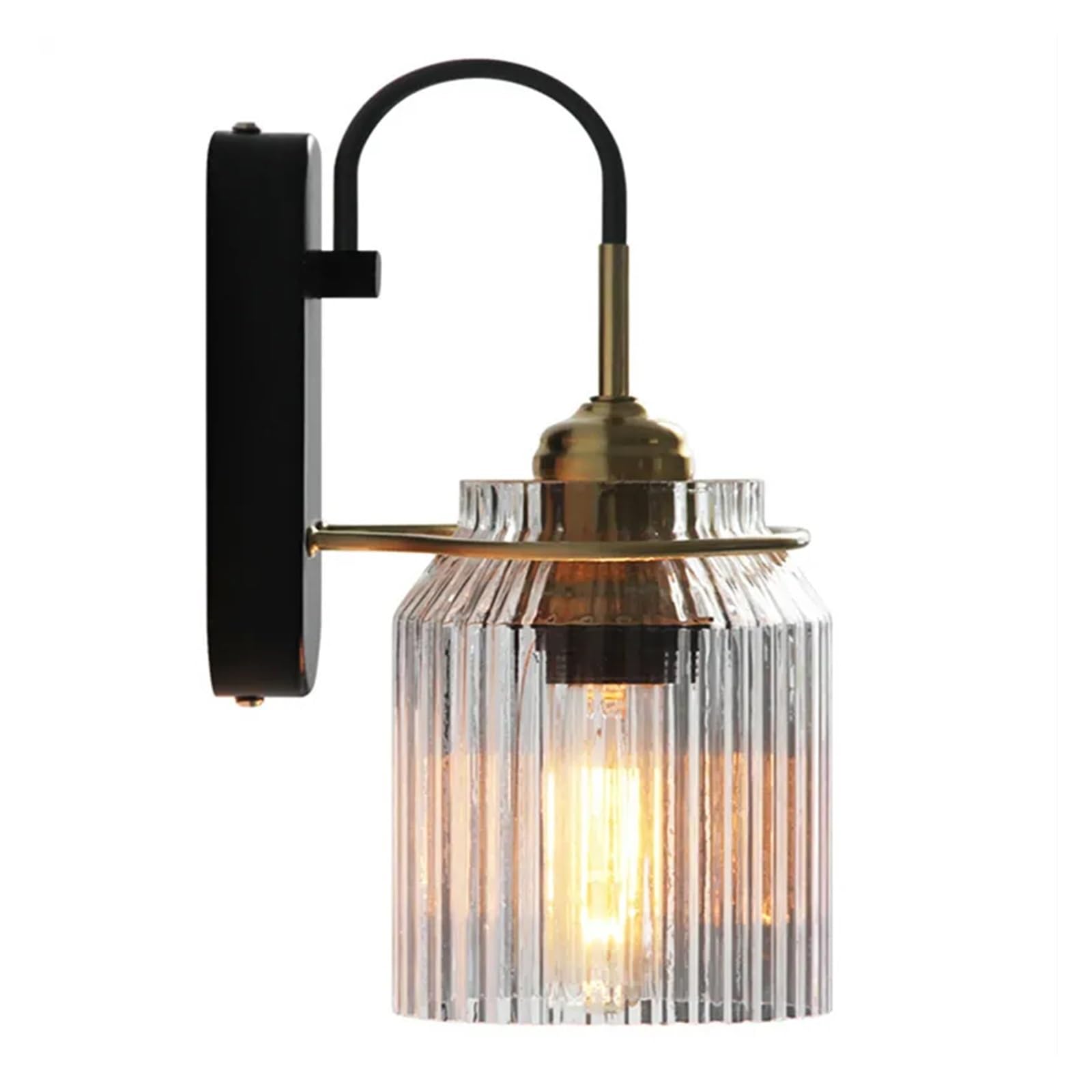 VDOQTLJT Retro Industrial Style Bedside Wall Lamp - Nostalgia Bar Aisle Corridor Mirror Front Iron Glass Sconce Fixtures LED Modern Chandelier
