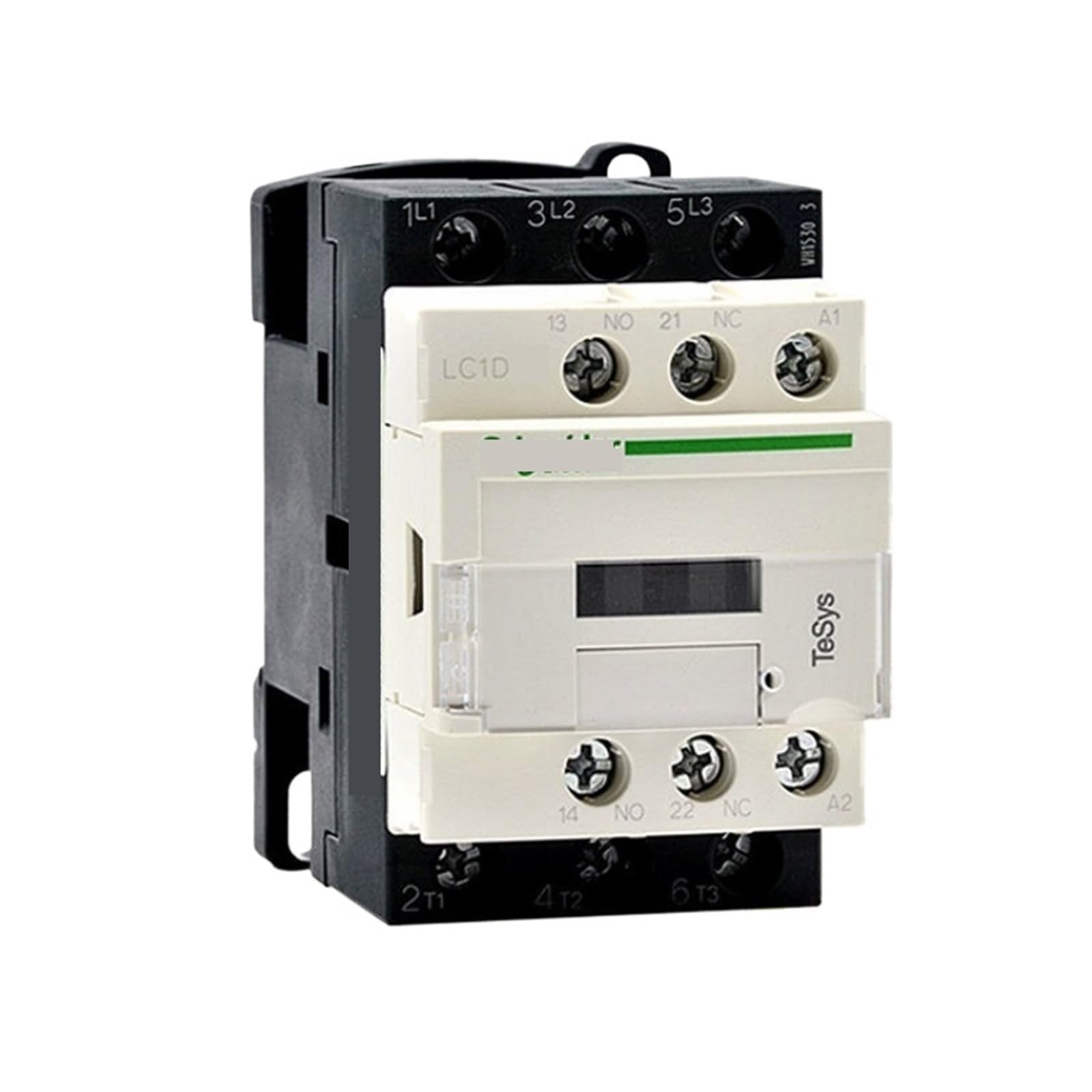 Stycznik 220 V AC, trójfazowy, 3-biegunowy, 50/60 Hz, 3P, montowany na szynie, sterownik przełącznika, 1 NA, NC, napięcie cewki: 24, 110(110v, LC1D09)