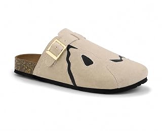 Big Fox Men’s Cork Footbed Clogs with Adjustable Buckle | Closed-Toe Comfort Sandals | Slip-On Casual Wear (Beige, UK Footwear Size System, Adult, Men, Numeric, Medium, 9)