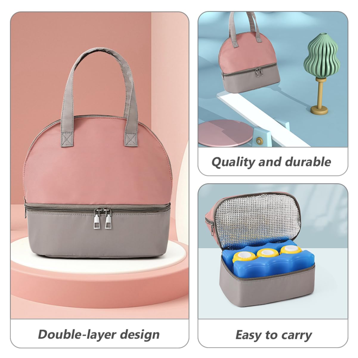 TOYANDONA 3pezzi Borsa Termica Portatile Per Latte Materno Sacchetto Isolante Per Conservazione Design e Antistrappo Capacità Ottimale Per Mamme Movimento