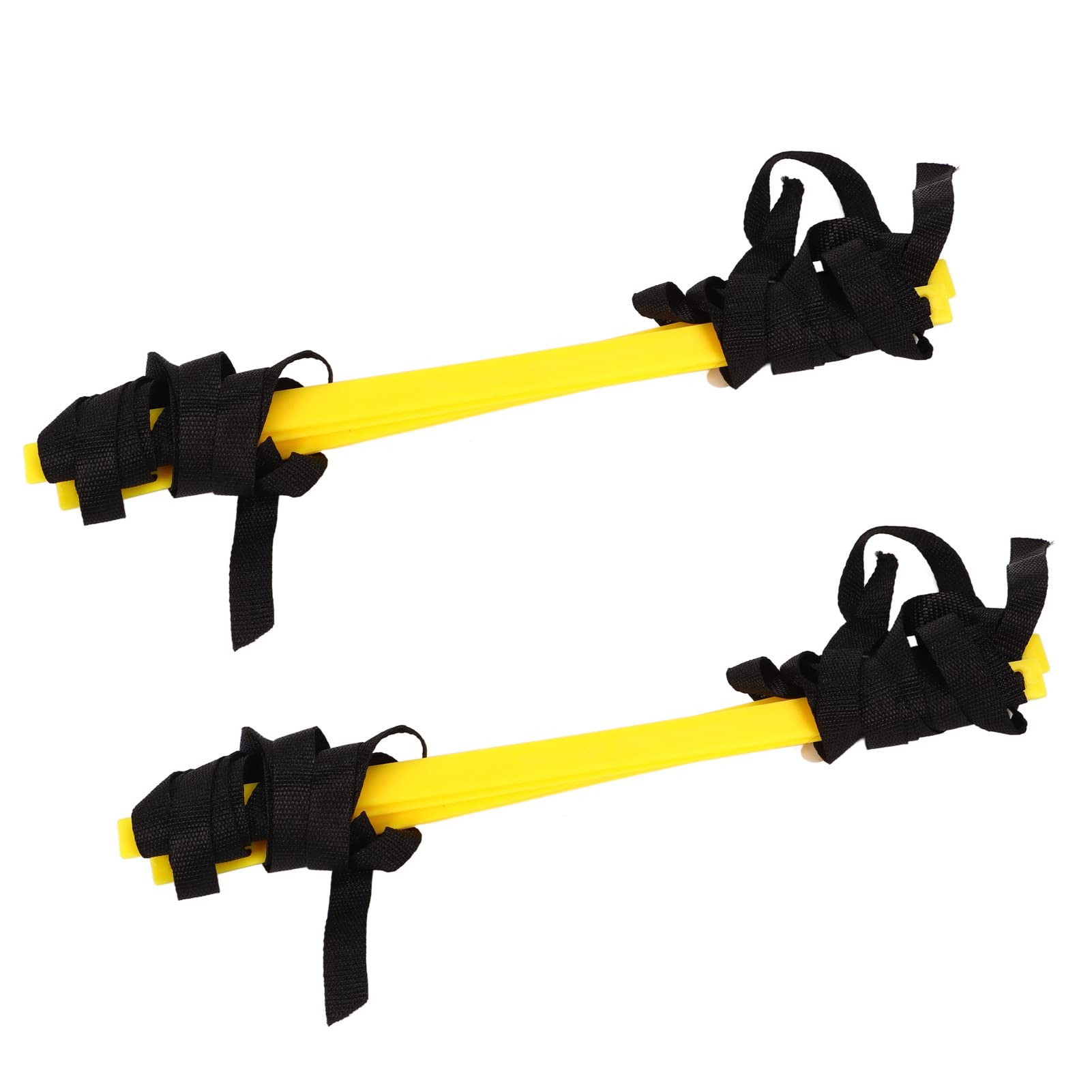 Set of 2 4-Rung Rope Ladders for Speed Training - Ideal for Football, Basketball, Agility Drills - 2m Black Rope with Yellow Rungs and Carry Bag