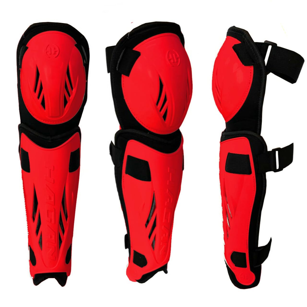 Hagan Hockey H-5.0 Shin Pad Adjustable Gear for Enhanced Agility and Durable Protection in DEK Street and Ball Hockey Indoor Outdoor Play