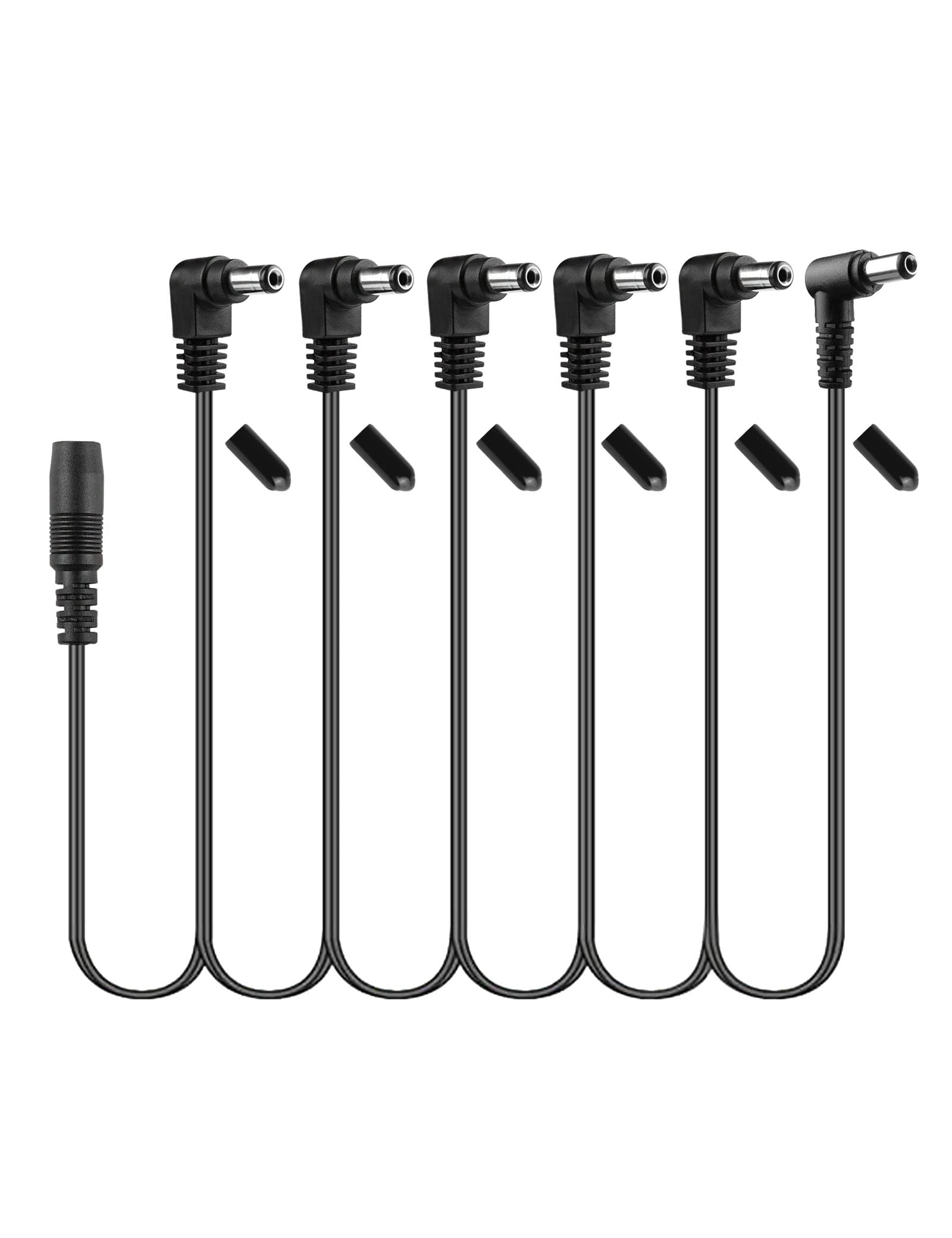 Mr.Power Daisy Chain 1 to 6 Way Cable Guitar Effects Pedal Accessories Multi-Plug Power Supply Cord for 9V DC Adapter Plug (6 Way Cable)
