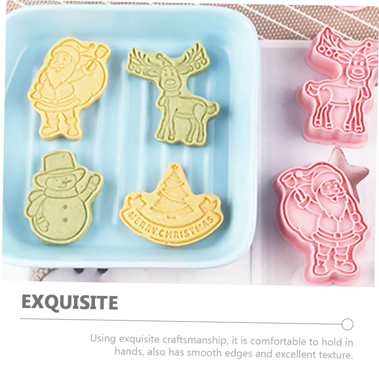 MAGICLULU 5 Ensembles Moule À Biscuits Noël Gommeux D'épice Emporte-pièces Étoiles Trousse Moule De Noel Goodies Noel De Cuisson 3d De Cuisson Pp Rose 8 Pièces * 5