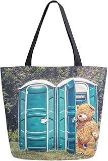 per le donne Ragazze Borsa da studente per donna Borsa Borsa Shopping Borsa a tracolla leggera Borse a tracolla Lake Teddy Bear Toilette Foresta