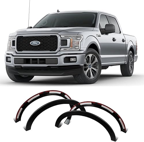 Juego de 4 guardabarros compatibles con Ford F-150 FX2 FX4 Lariat 2009-2014, estilo fábrica, color negro mate, ruedas delanteras y traseras