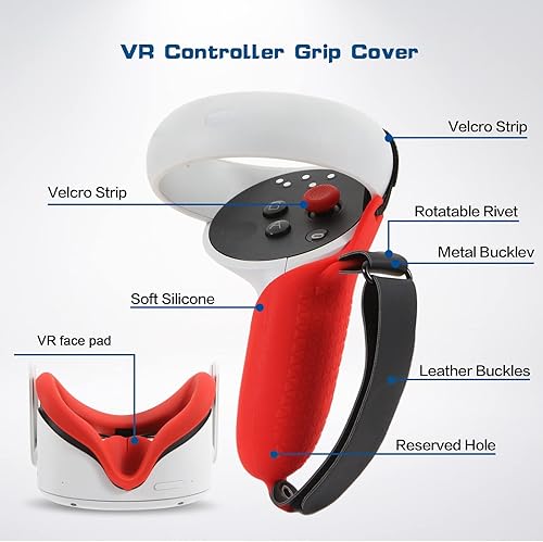 Miniatura 3 de VR AccessoeriesTouch Contrller Grips Cover Compatible with Oculus Quest 2with 1Pcs VR Silicone Face PadLens Protection CoverThumbstick