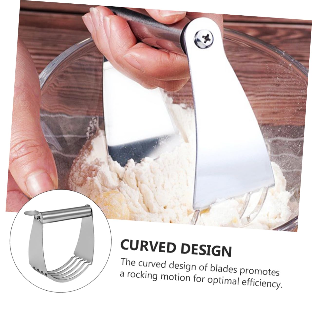 MOLUCKFU Chef Flour Mixer Pastry Cutter Versatile Baking Utensil for Uniform Blending Easy Cutting and Mixing for Biscuits Pastries and More
