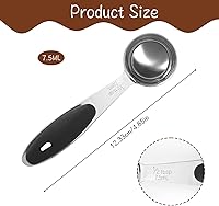 Vista 2 de Cucharas medidoras de acero inoxidable – 1/2 cucharada, 1/32 taza, cuchara pequeña para café, mango incluido
