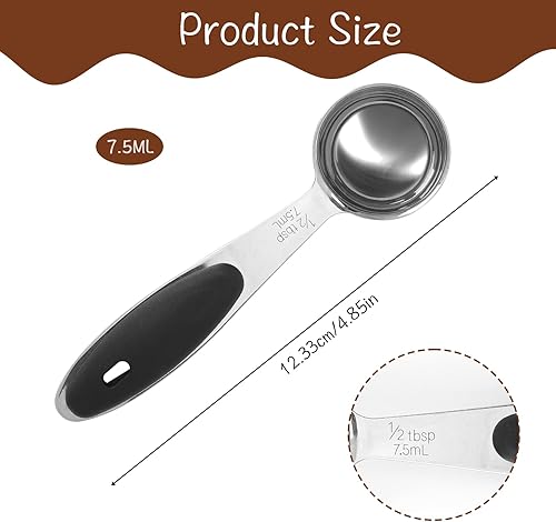 Miniatura 2 de Cucharas medidoras de acero inoxidable  12 cucharada, 132 taza, cuchara pequeña para café, mango incluido