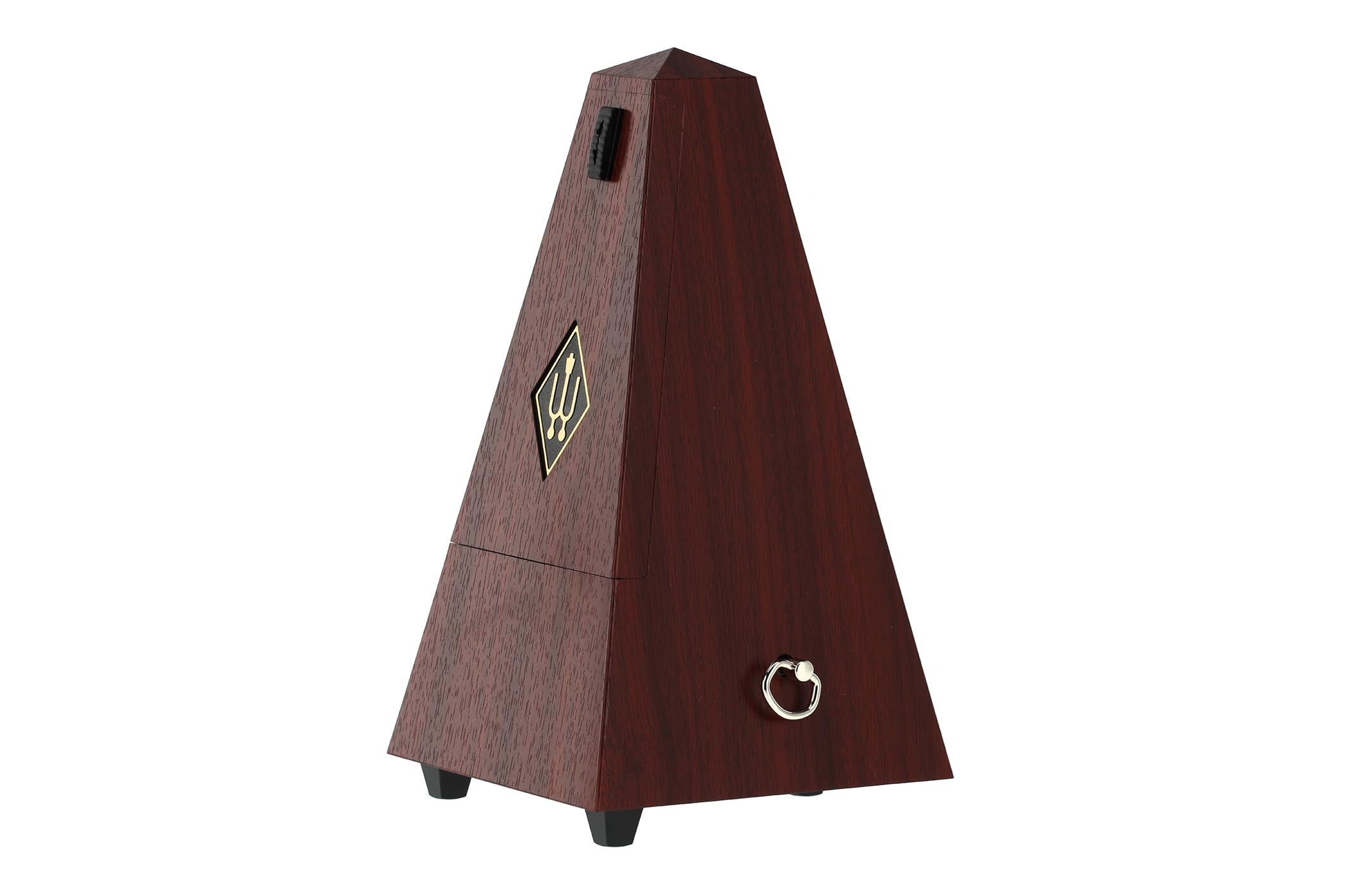 Wittner Metronomo Taktell Forma piramide Sistema Maelzel Serie 845 - Custodia in plastica - Senza campana - Effetto mogano - Meccanico a carica - Non sono necessarie batterie - Made in Germany