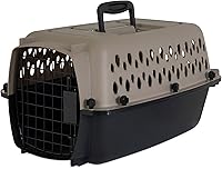 Petmate Vari XS Dog Kennel: Airline-Approved Portable Carrier for Small Dogs & Puppies Up to 10 lbs, Taupe Durable Plastic Crate