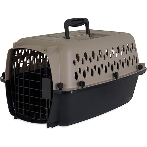Petmate Vari Dog Kennel Portable Airline-Friendly Carriers & Crates for Small Dogs and Puppies, Durable Plastic, Pet Carrier For Home and Travel, XS Extra Small 19" For Dogs Up To 10 Lbs, Taupe