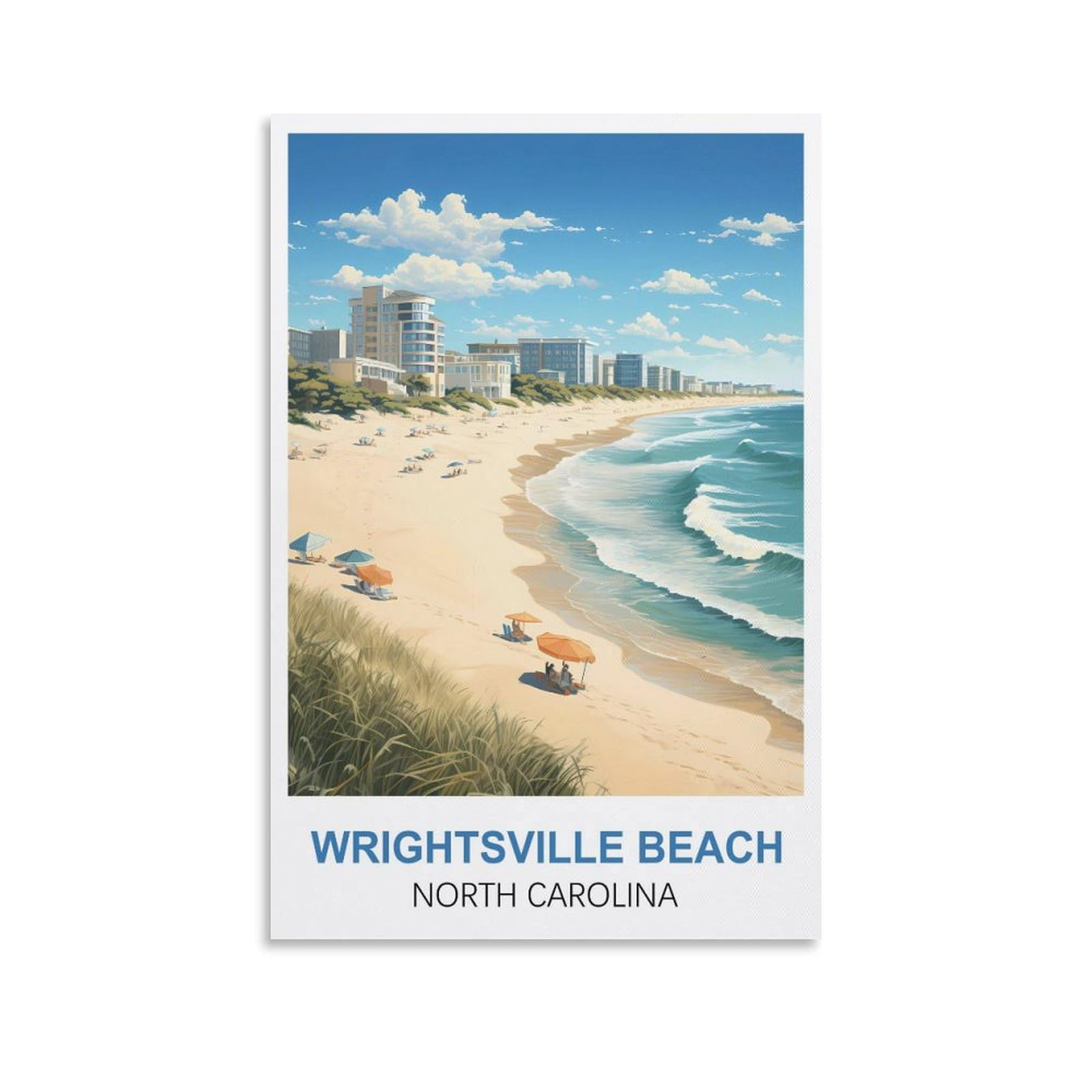 EZMLFA Diamond Painting Kits for Adults,Wrightsville Beach North Carolina DIY Crystal Embroidery Gifts,Diamond Art Craft,for Living Room Home 30x40cm