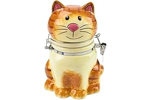 Cookie Jar Cute Boston Warehouse Ceramic Hand Painted Sitting Pretty Cat Hinged Jar Storage Container