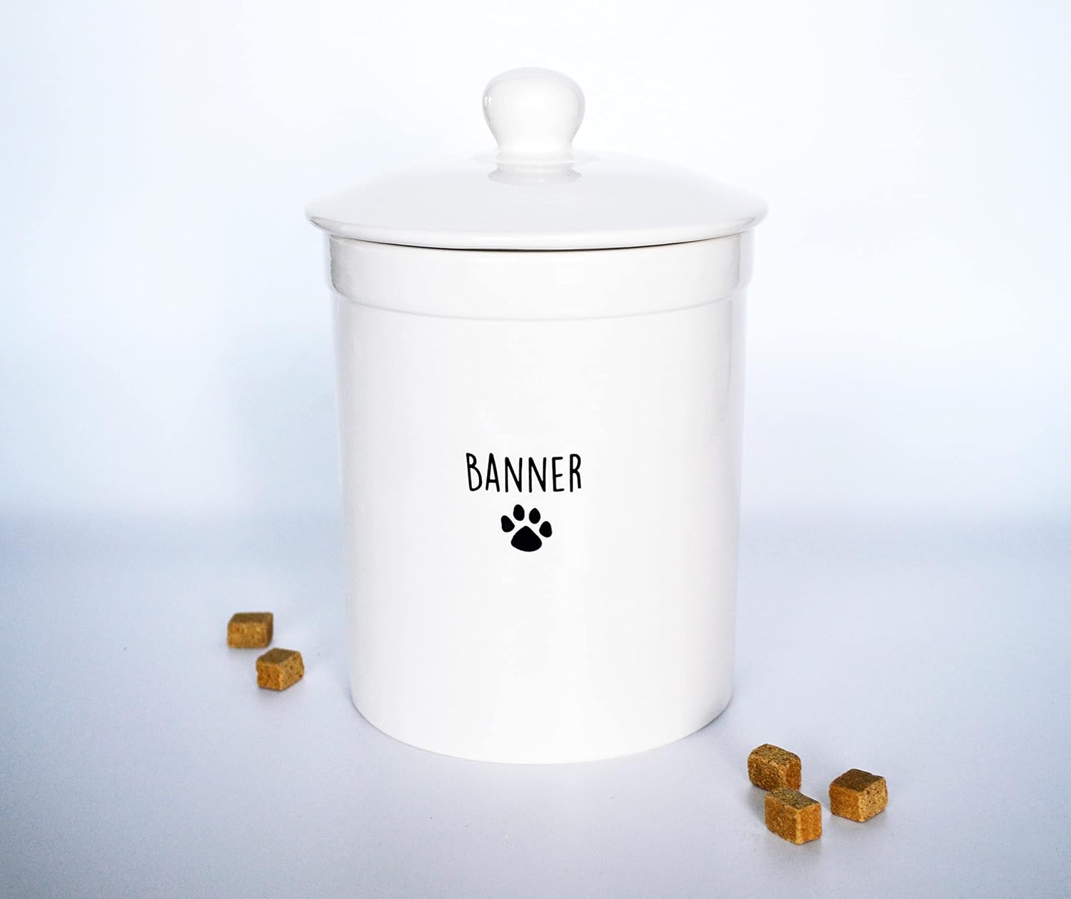 Susabella Large Personalized Pet Treat Jar with Name, Custom Snack Container, Perfect Present for Puppy or Pet Lovers