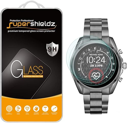 Supershieldz Paquete de 3 protectores de pantalla de vidrio templado para reloj inteligente Michael Kors Access Gen 5 BradshawBradshaw 2,