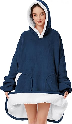Zando Manta con capucha 2023, manta para niños y adultos, regalo cómoda, sudadera con capucha de gran tamaño, forro polar Sherpa