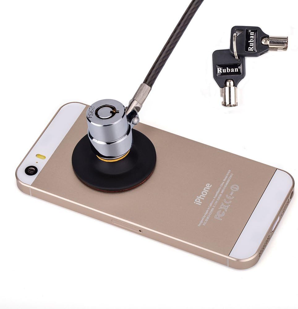 Ruban Security Hardware Cable Lock Kit - Universal Compatibility for Monitors, Laptops,MacBooks, Tablets,Galaxy Tab,iPad, iPhone, Android, Cell Phones