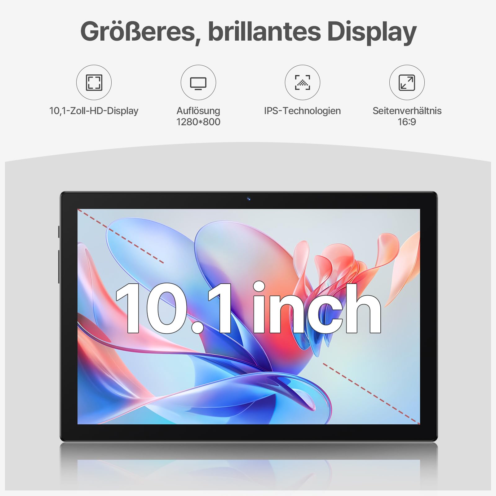 ANTEMPER 2026 Neueste Tablet, 10.1 Zoll Display, 24GB RAM + 128GB ROM (erweiterbar auf 1TB), Android 15 Tablets mit Tastatur Maus Stift, WiFi 6, WideVine L1, 13MP+8MP Kamera, 7000mAh, GPS, Schwarz
