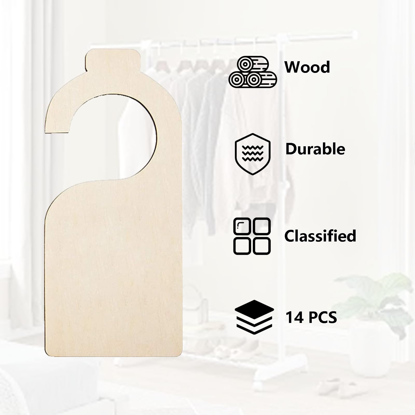 TopHomer 14 separadores de madera para armario, divisores de ropa reutilizables