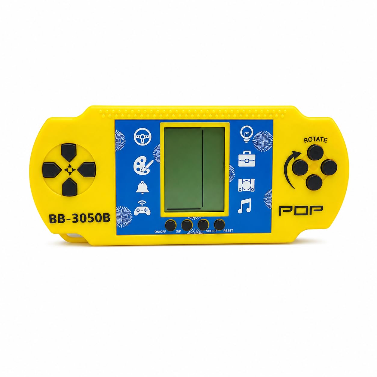 Toys Handheld LCD Retro Video Game Console for Kids & Adults | 9999 Built-in Classic Games | Portable Brick Game | Battery Operated | Educational Travel Gaming Toy | Yellow-image-34