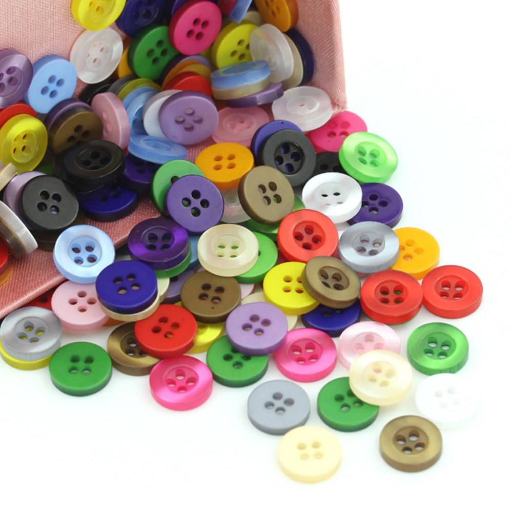 Bottone rotondo grande a 4 fori in nylon art. B0080 conf. 10 pezzi