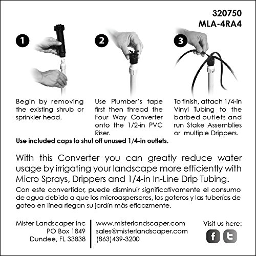 Mla-4ra4 4 Way Arroseur Drip convertisseur contre le gaspillage d'eau