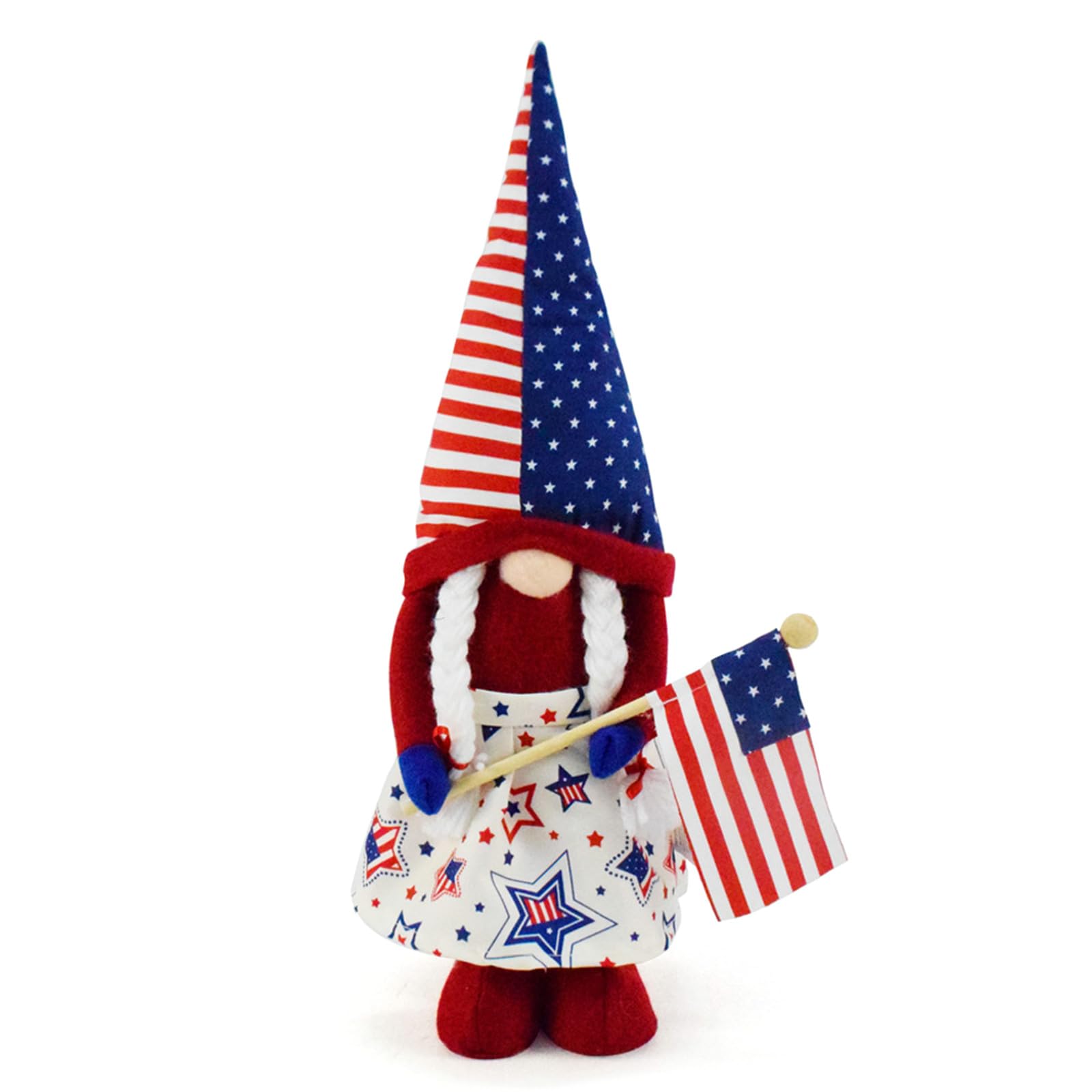 Hsioluted Veterans Day Gnomes Plush, Star Scandinavians Tomtes Couple Elfes Decorations, Star Striped Plushie Ornamet Fourth of Julys Independences Day Ornamet