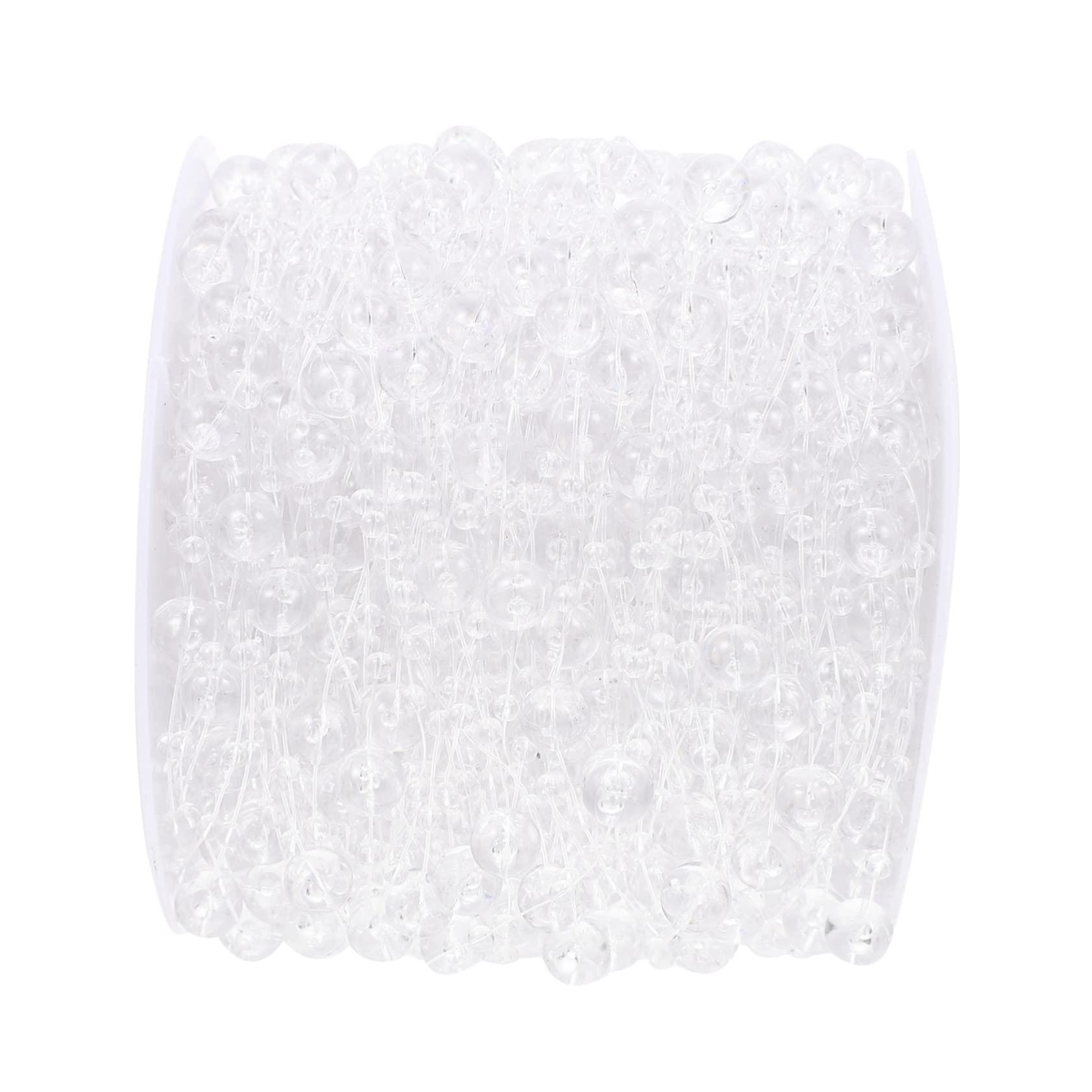 CIMAXIC 1Roll Artificial Beads String Transparent Ball Chain for DIY Crafts Wedding Decor Holiday Events Versatile Beads String for Home Decoration Party Backdrops and Festive