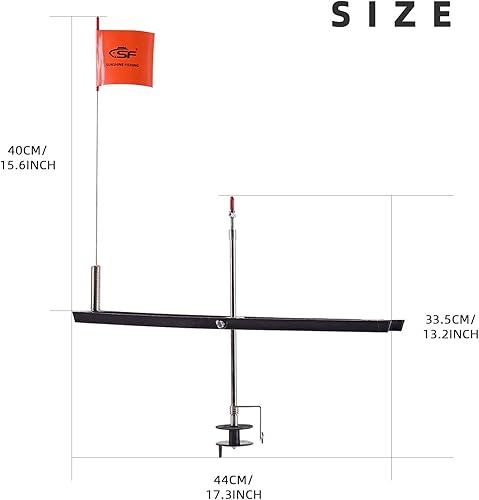 Miniatura 2 de SF 2 piezas de pesca en hielo plegables con banderas de poste naranja, accesorios de pesca en hielo