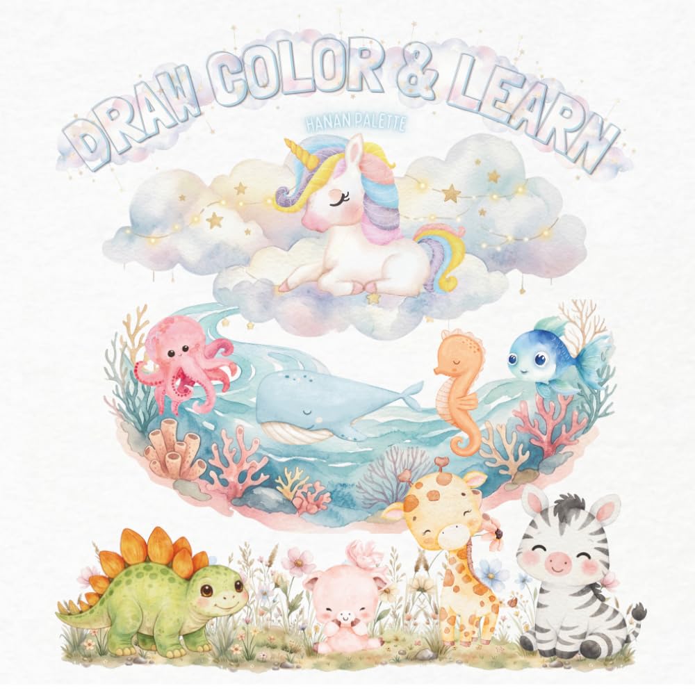 draw color and learn: Fun Alphabet Learning and Creative drawing &Coloring book for Kids Ages 4-10