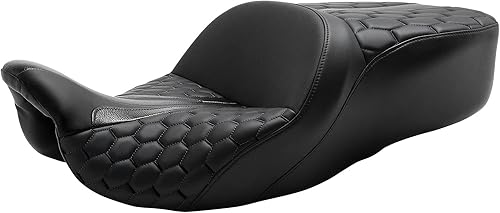 Miniatura 8 de C.C. RIDER Asiento de pasajero de motocicleta  Peine Bagger con correa de 2 piezas para Harley Touring Road King FLHR Street Glide FLHX Road Glide