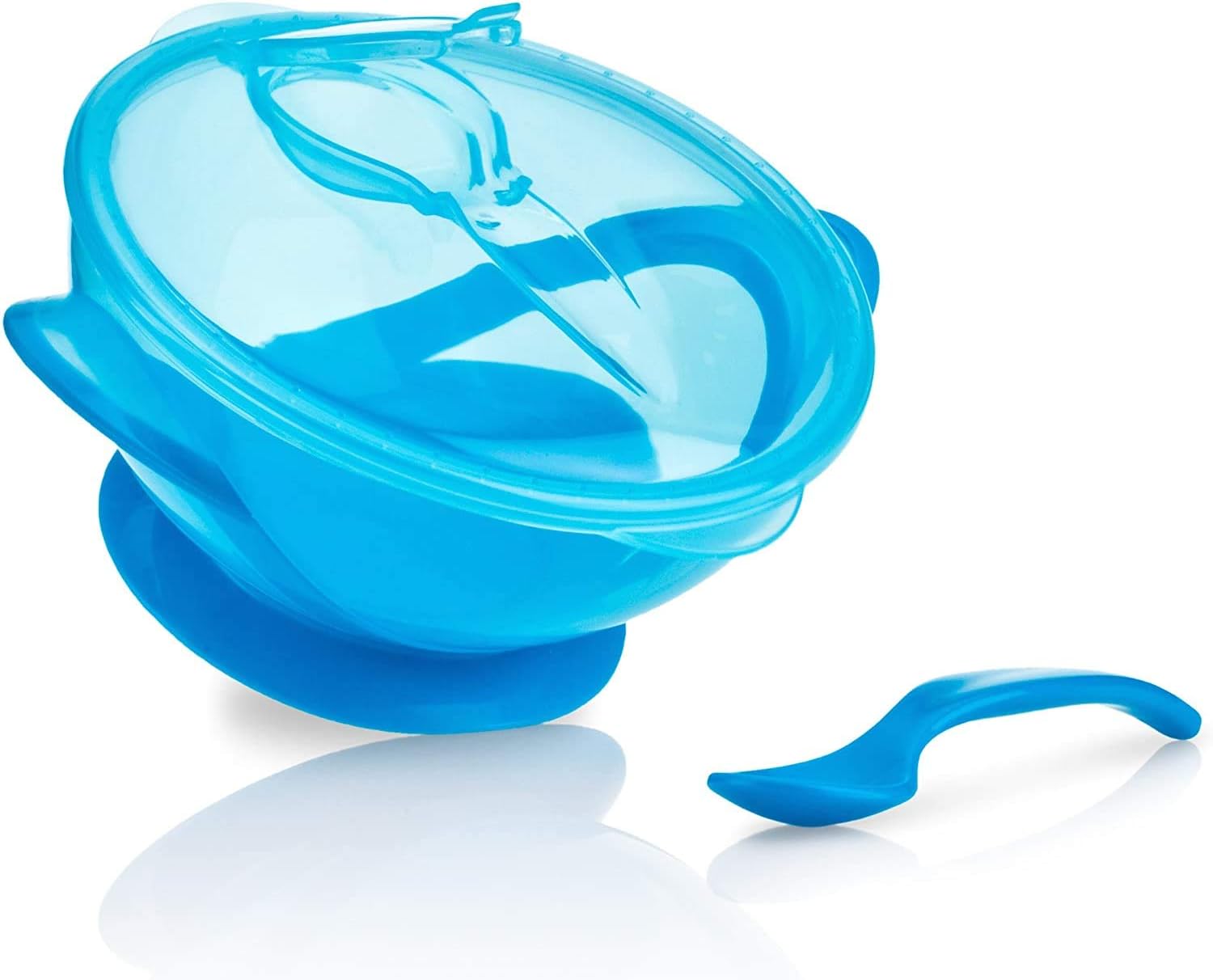 Nuby Easy Go Suction Bowl with Lid and Snapin Spoon, Colors May Vary