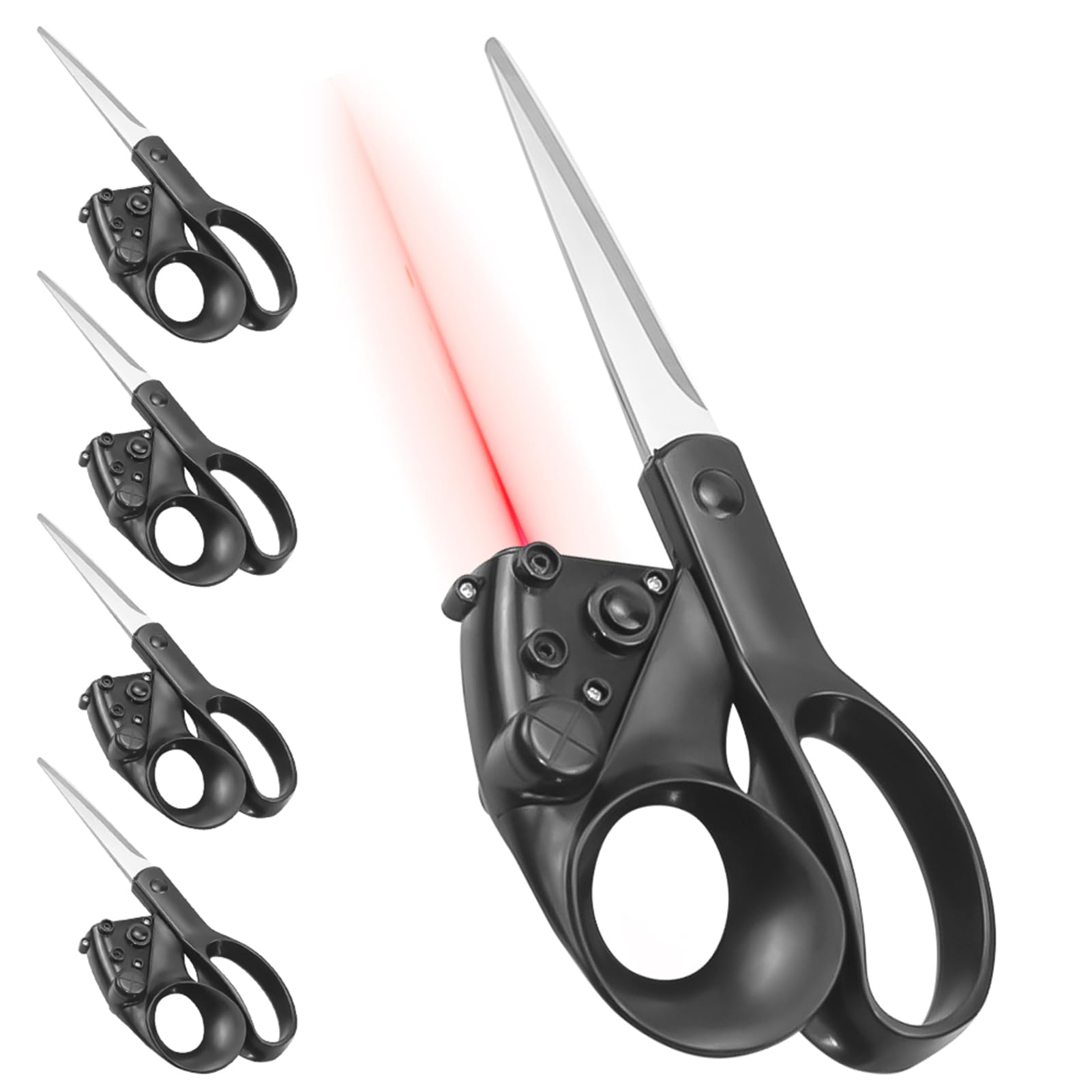 Tijeras de Tela Guiadas por Láser, Herramienta de Corte Ergonómica Multifuncional para Costura, Manualidades, Corte Recto y Rápido con Tijeras Artesanía Guiadas por Láser 6,5 Pies para