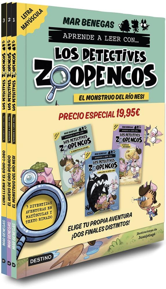 Pack Aprender a leer con... ¡Los Detectives Zoopencos! 1, 2 y 3: En letra: En letra MAYÚSCULA para aprender a leer (libros para niños a partir de 5 años). Elige tu propia historia