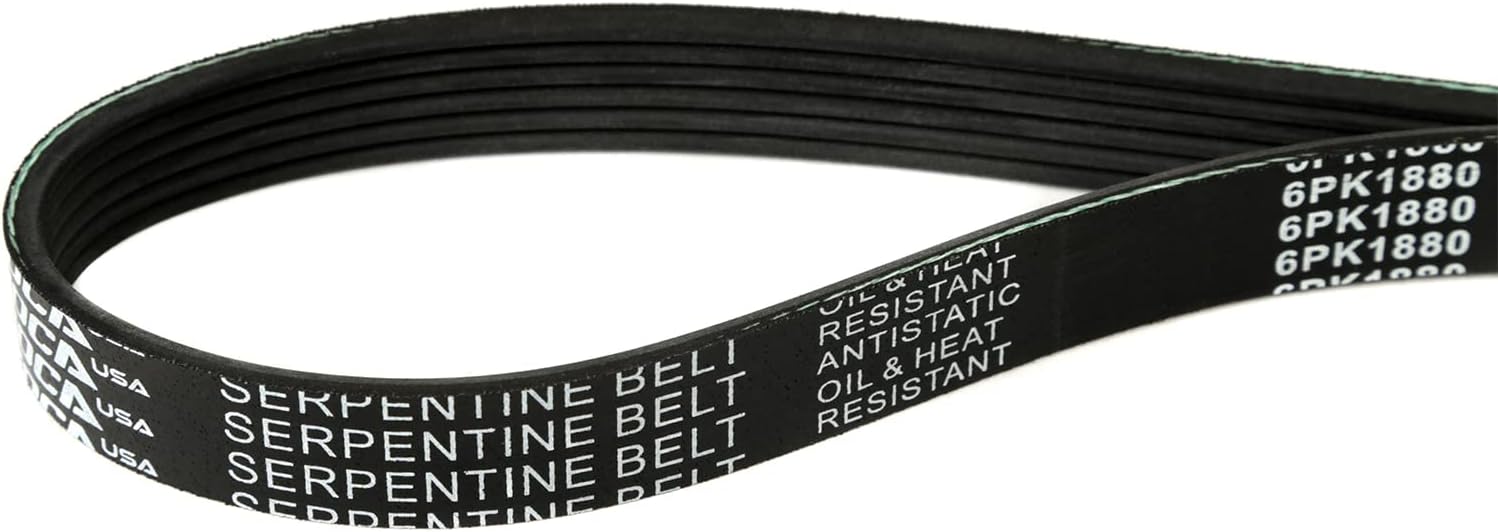 6PK1880 Serpentine Belt fit 98-05 for Volkswagen Passat, 03-08 for Toyota Corolla, 04-06 for Mitsubishi Lancer, 98-00 for Mercedes-Benz SLK230, 04-08 for Chevrolet Aveo, 1997-05 for Audi A4